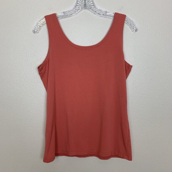 Cut Loose Womens L Tank Top Knit Sleeveless Orange Cotton Spandex Stretch Boho - Picture 3 of 12